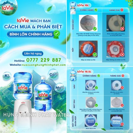 Cách phân biệt bình nước LaVie thật giả